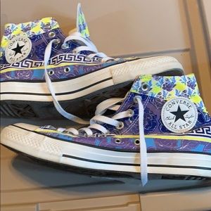Greek Key floral Converse Hi tops